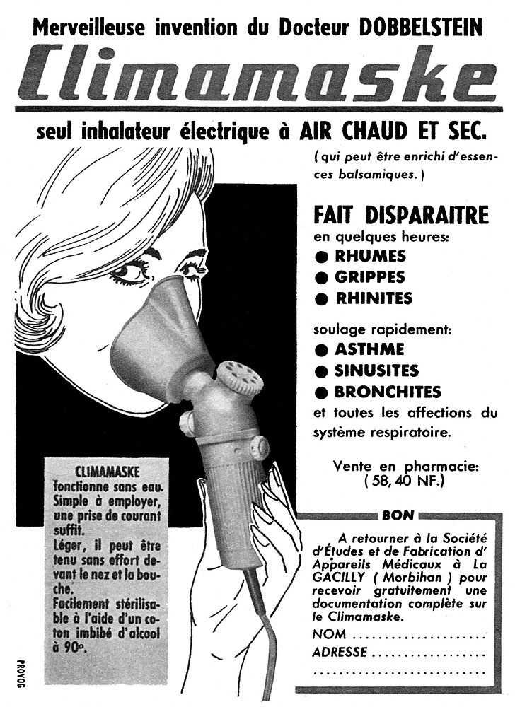 Publicité Climamaske 1960