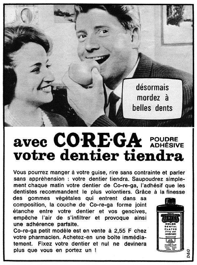 Publicité Corega 1965