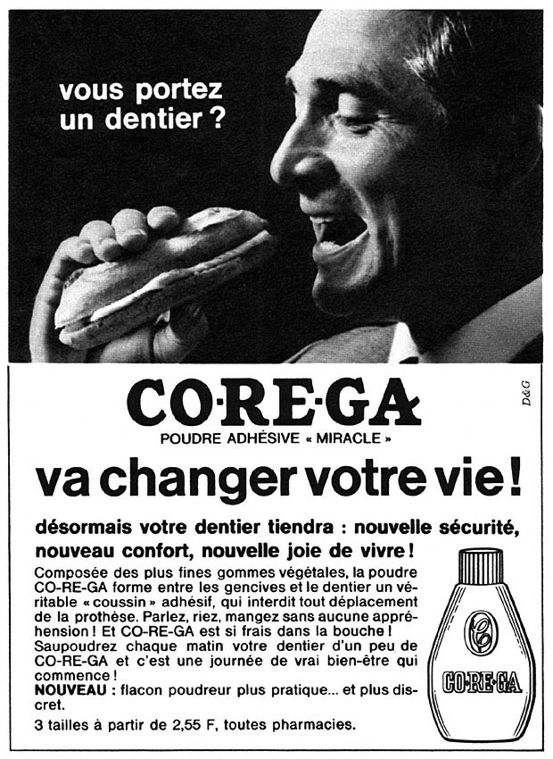 Publicité Corega 1966