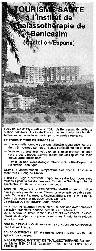 Publicité Cures 1978