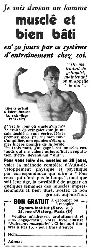 Publicité Dynam Institut 1952