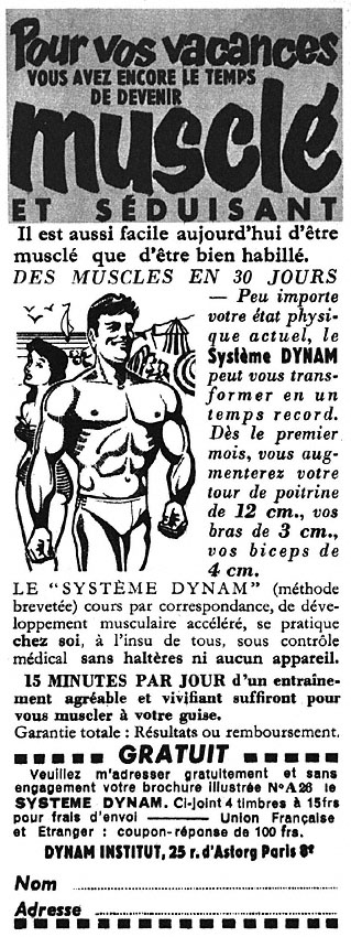 Publicité Dynam Institut 1953