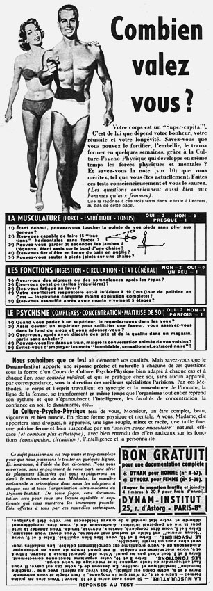 Publicité Dynam Institut 1958