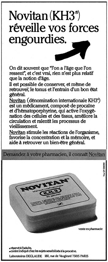 Publicité Novitan 1980