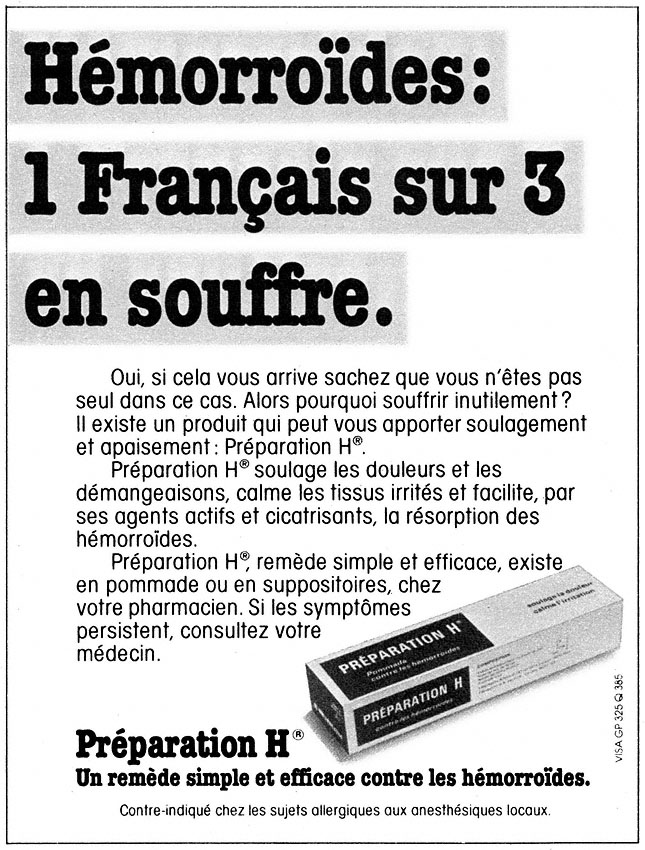 Publicité Prparation H 1983