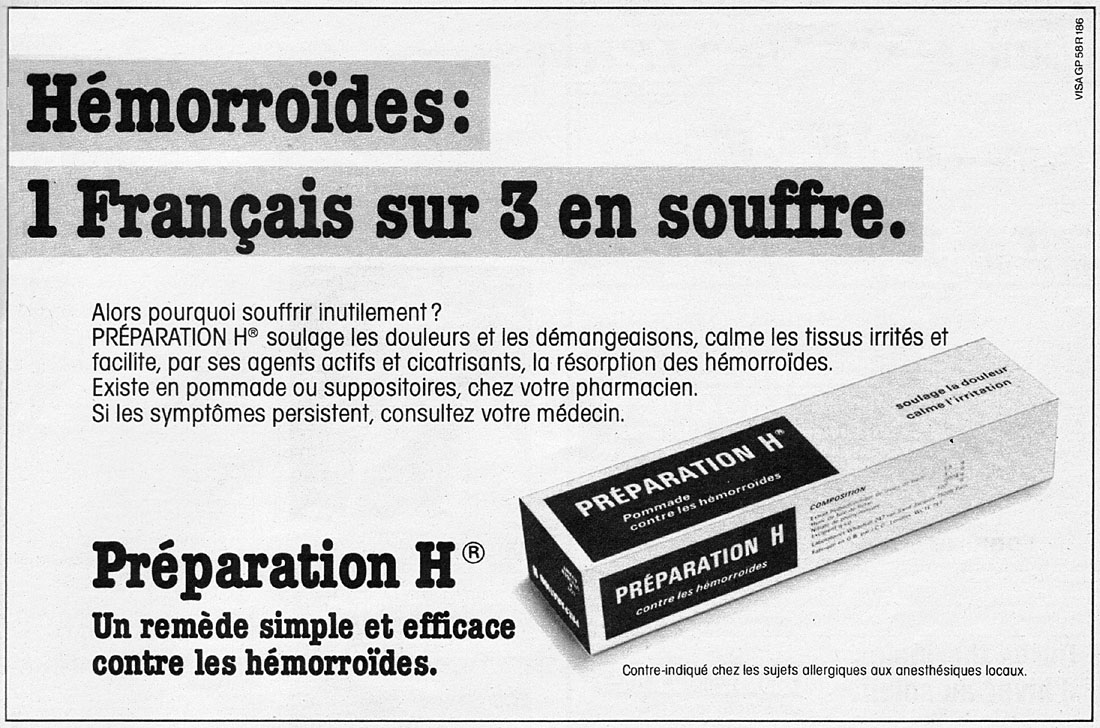 Publicité Prparation H 1985