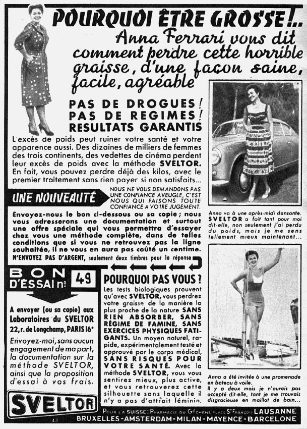 Publicité Sveltor 1955