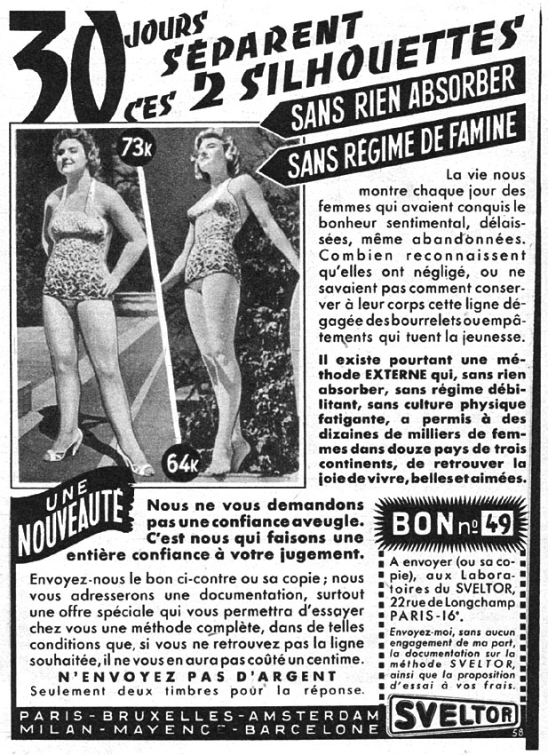 Publicité Sveltor 1955