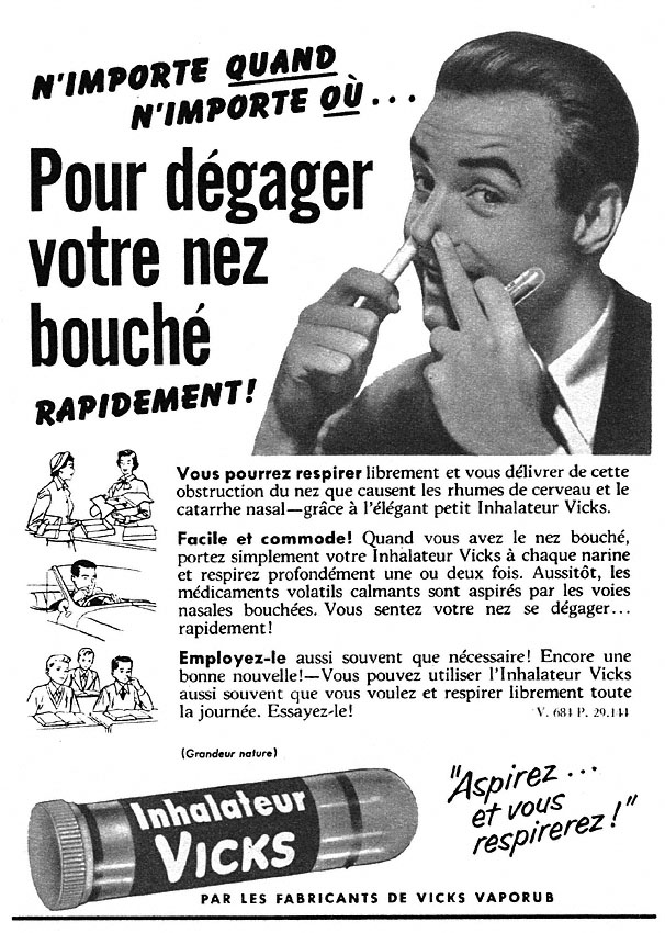 Publicité Vicks 1954