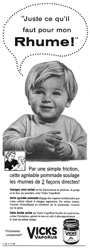 Publicité Vicks 1956