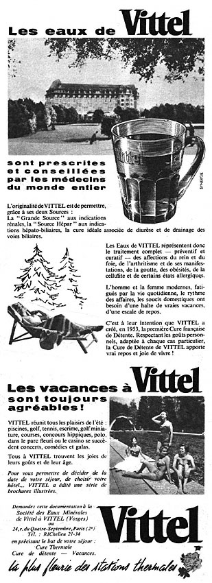 Publicité Vittel 1956