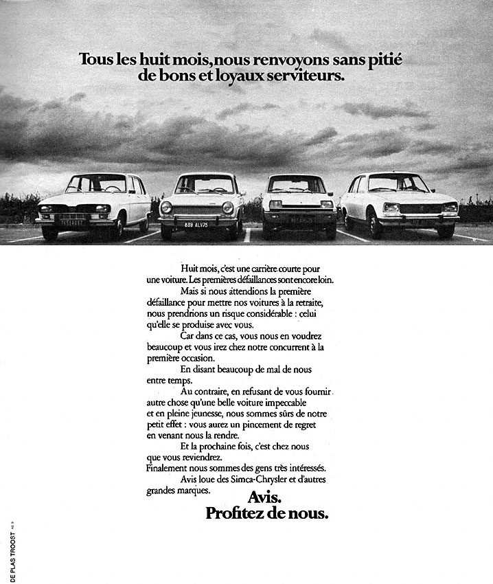 Publicité Avis 1975