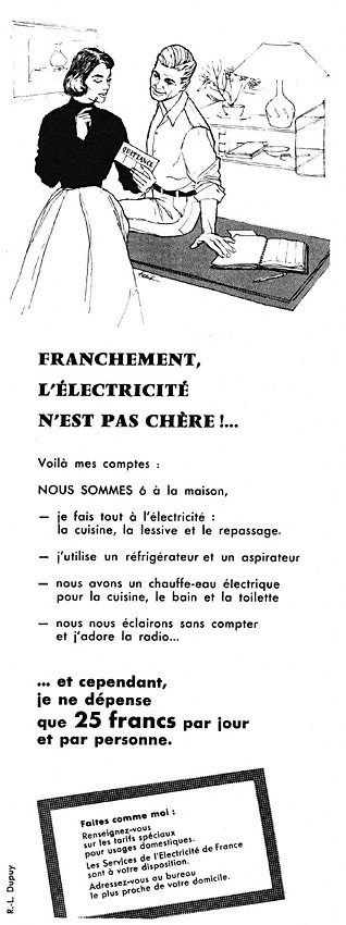 Publicité Edf 1956