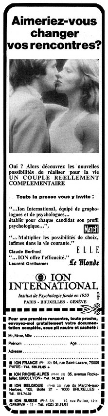 Publicité Ion International 1979