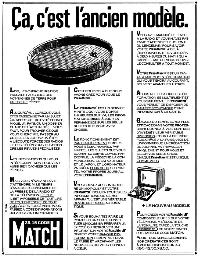 Publicité Minitel 1987