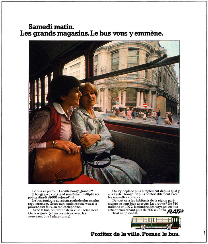 Publicité Ratp 1976
