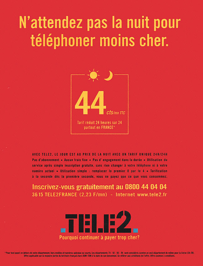 Publicité Tele2 1999