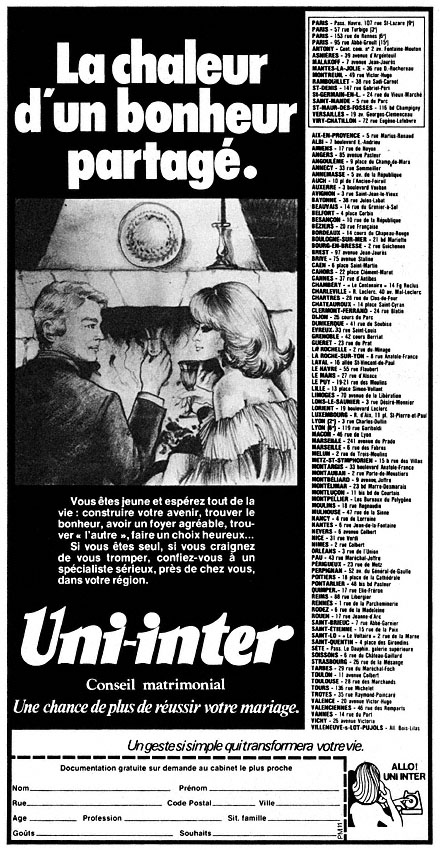 Publicité Uni-Inter 1978