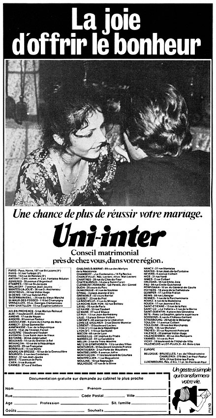 Publicité Uni-Inter 1979