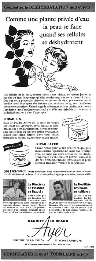 Publicité Ayer 1954