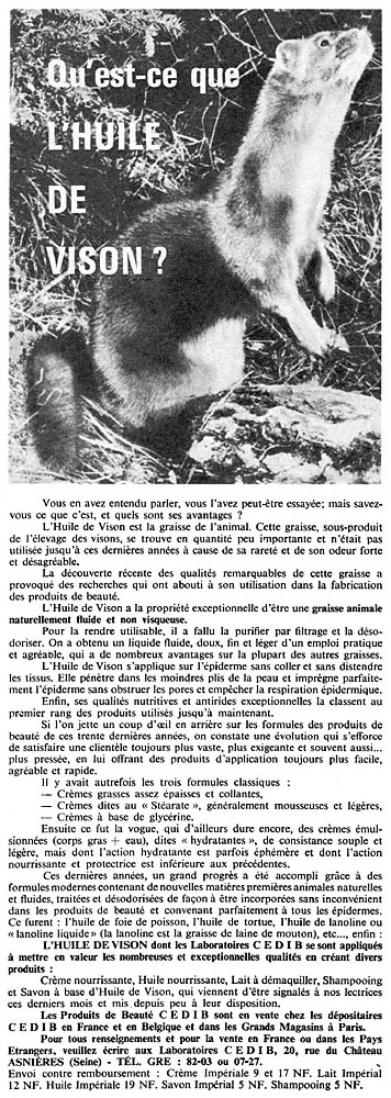 Publicité Cedib 1962