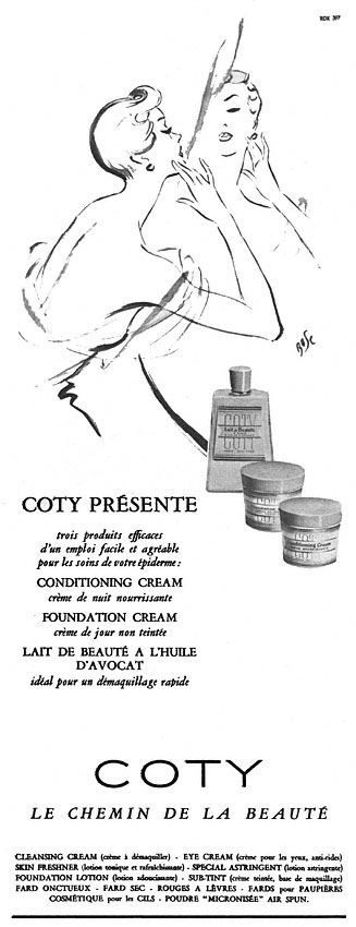 Publicité Coty 1950