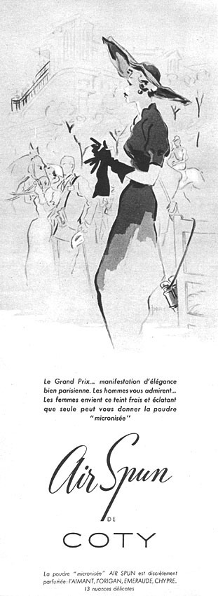 Publicité Coty 1950