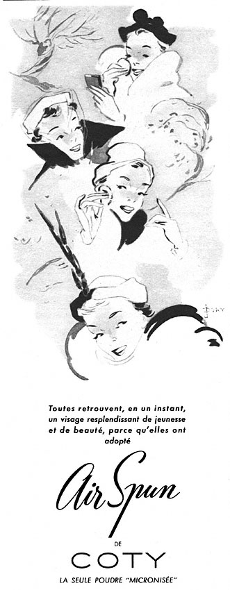 Publicité Coty 1950