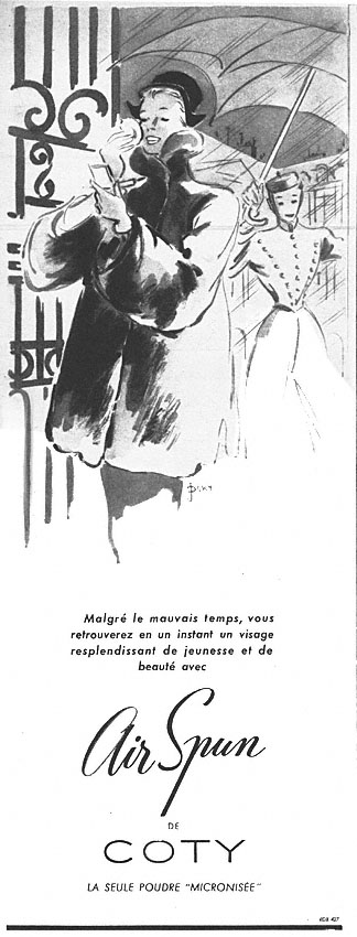 Publicité Coty 1950