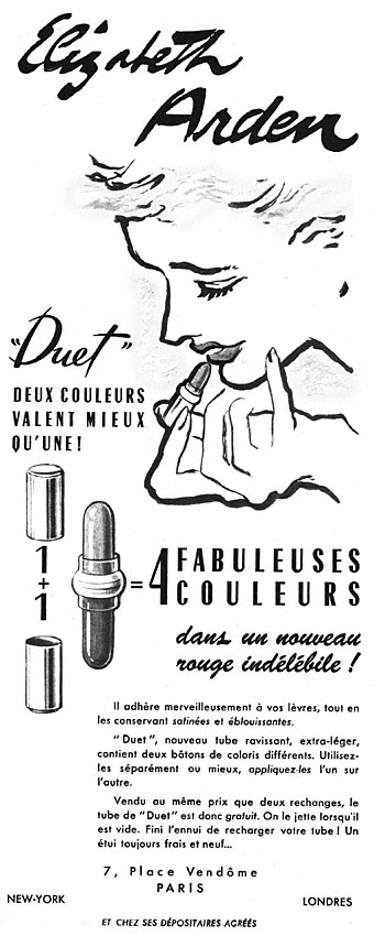 Publicité Elizabeth Arden 1952