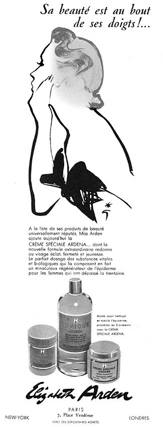 Publicité Elizabeth Arden 1952