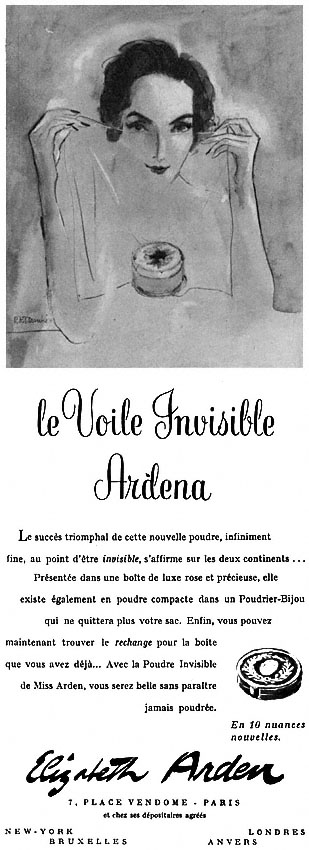 Publicité Elizabeth Arden 1954