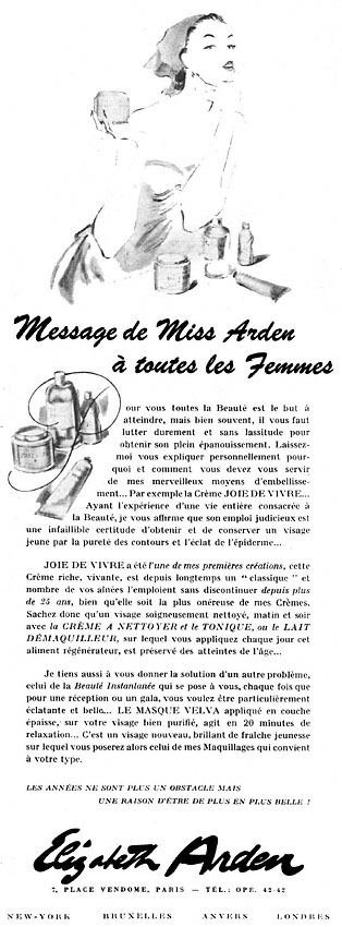 Publicité Elizabeth Arden 1955