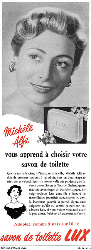 Publicité Lux 1953