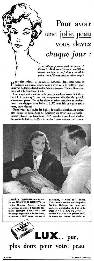 Publicité Lux 1955