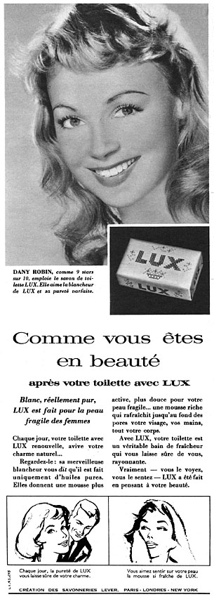 Publicité Lux 1957