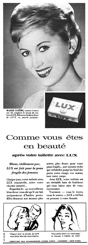 Publicité Lux 1957