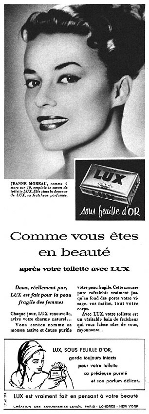 Publicité Lux 1957