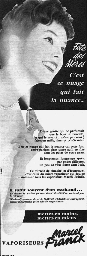 Publicité Marcel Franck 1957