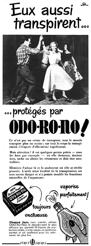 Publicité Odorono 1952