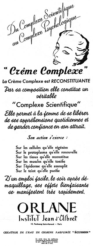 Publicité Orlane 1951