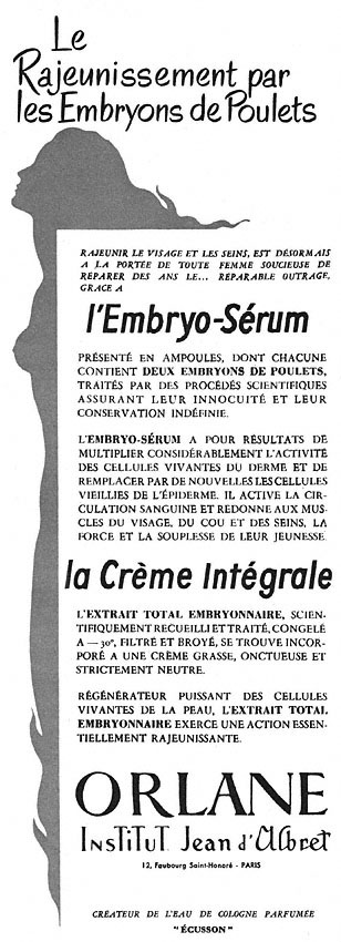 Publicité Orlane 1952