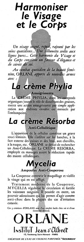 Publicité Orlane 1952