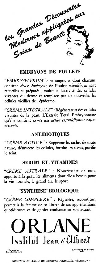 Publicité Orlane 1952