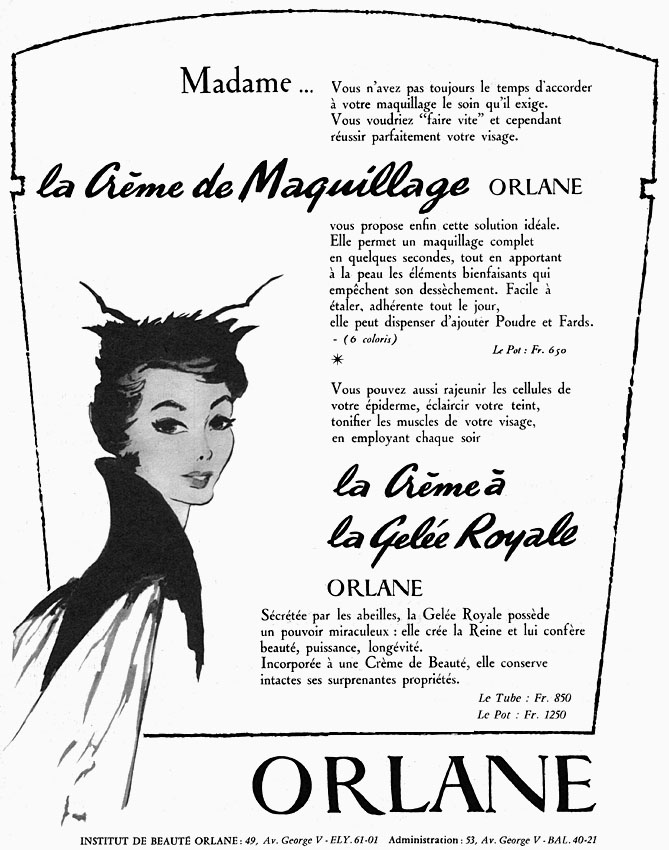 Publicité Orlane 1955