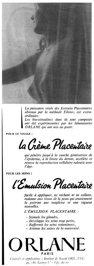 Publicité Orlane 1956