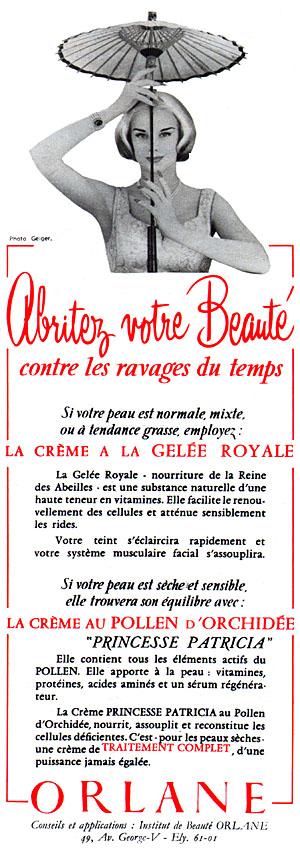 Publicité Orlane 1957