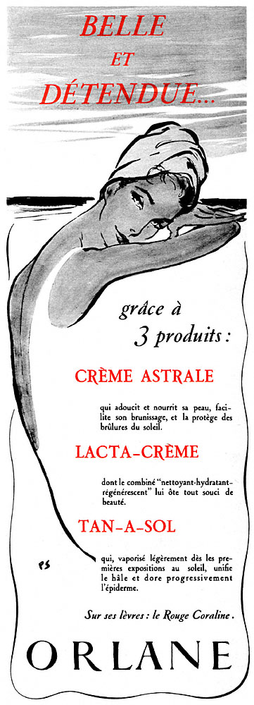 Publicité Orlane 1958