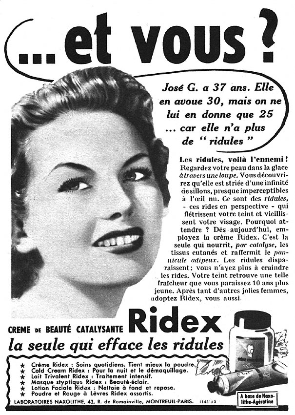 Publicité Ridex 1951