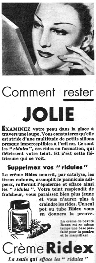 Publicité Ridex 1952